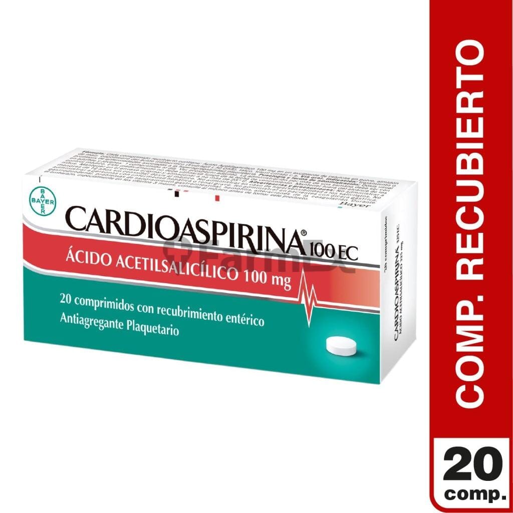 Cardioaspirina 100 mg EC x 20 comprimidos susc-1 de 3 meses Farmex-Suscripciones-Persistente